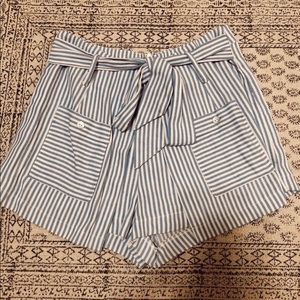 White and Blue striped skort